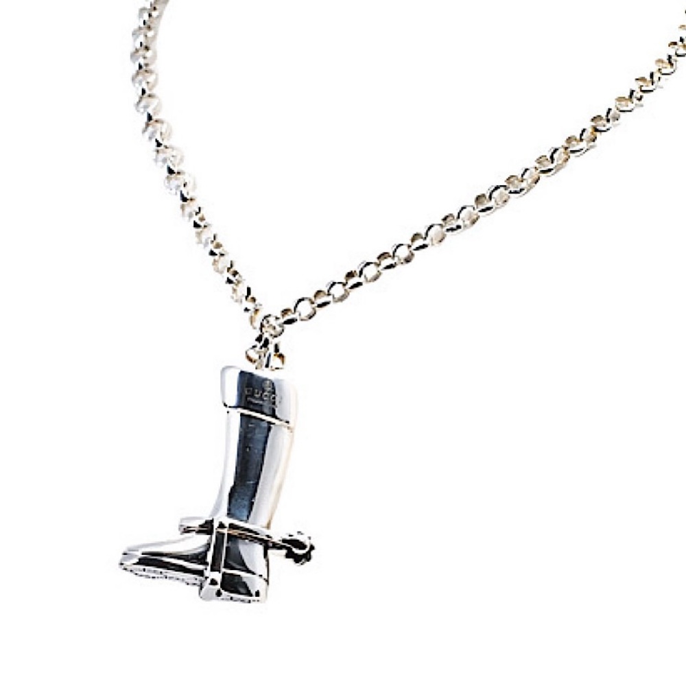 Authentic Gucci Rare Sterling Silver Riding Boot Pendant Necklace - Picture 2 of 9